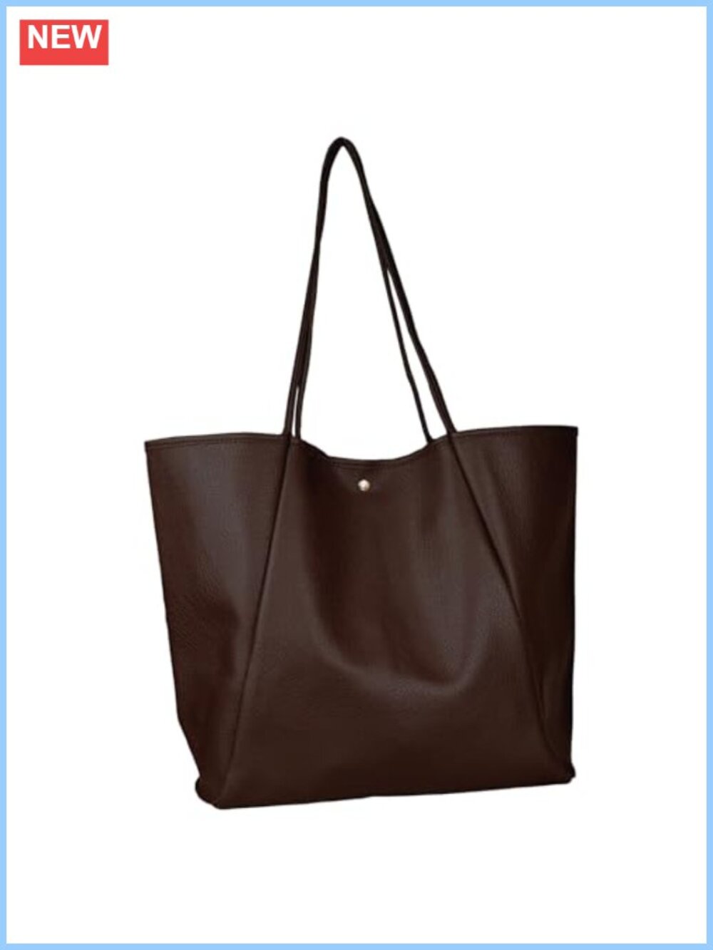 Oversized Soft Vegan Leather Tote Bag Hobo Shoulder Bag for Work Travel